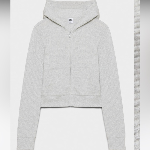 Aritzia TNA full zip waffle knit hoodie - Picture 3 of 6